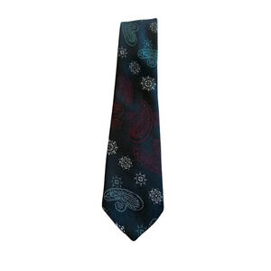 Oscar de la Renta Studio Brown Paisley Print Neck Tie 59" Long Classic Luxury